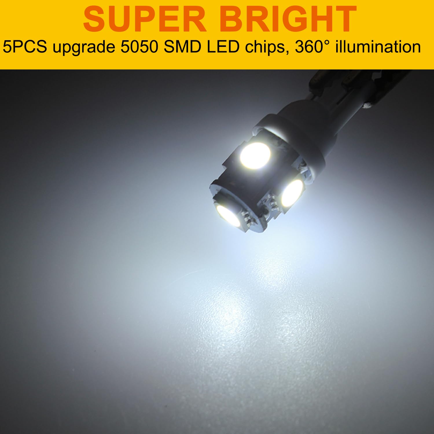 20 Pack T10 White LED Bulbs - 158 194 2921 W5W Instrument Panel Dash Lights Replacement