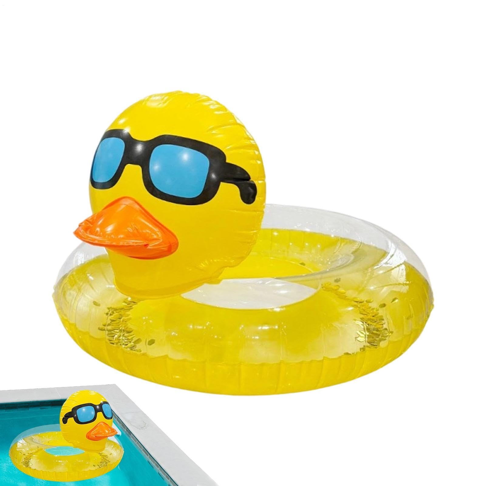 Bouée Canard Gonflable Géante avec Paillettes - Anneau De Canard Gonflable À Paillettes, pour Adultes, Adolescents, Filles Et Été, Voyage, Fête, Rivière, Lac, Étang