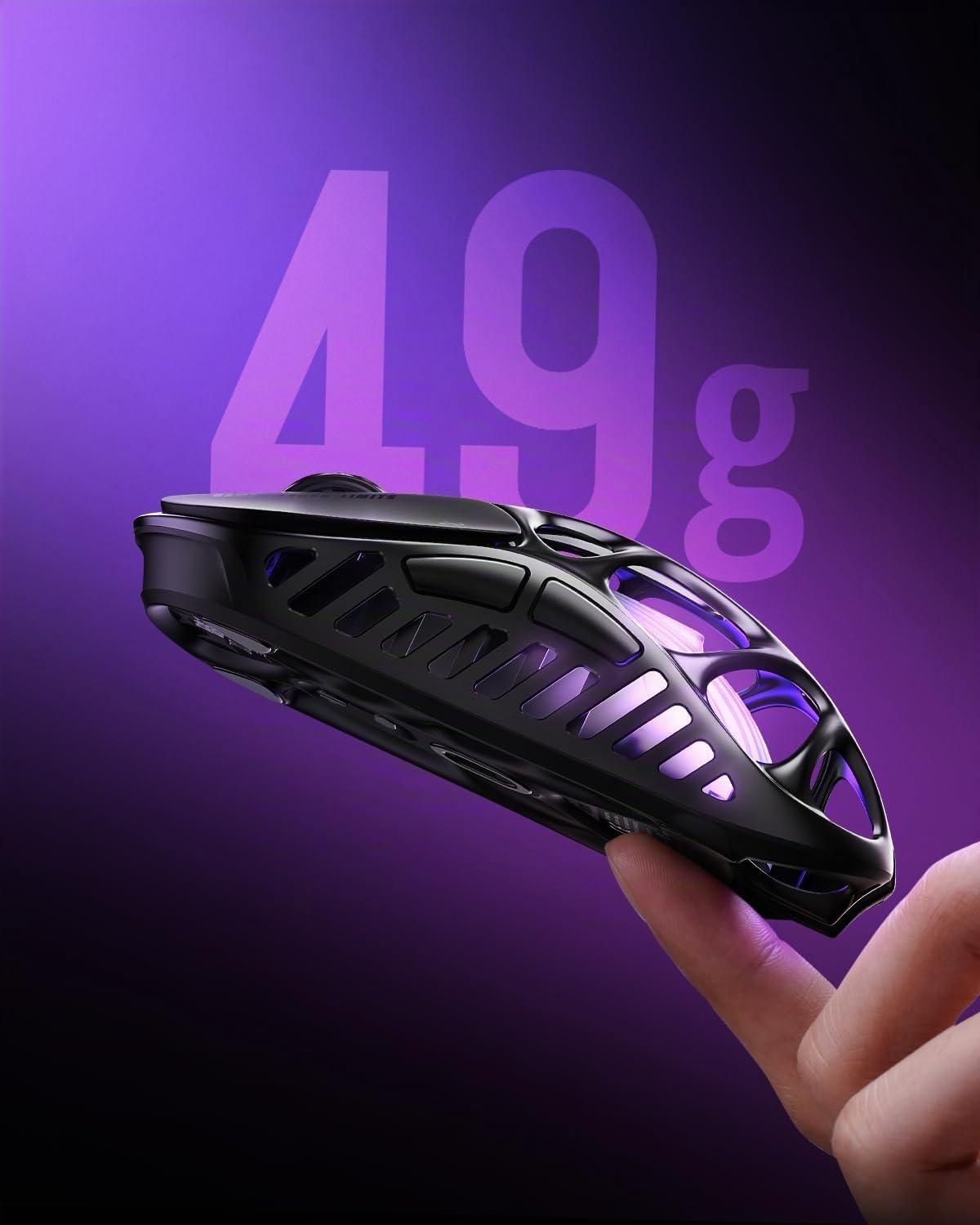 GravaStar Mercury X Pro - Ratón inalámbrico para Juegos, Viene con dongle 8K, Sensor Paw 3950 de 32.000 dpi, tasa de sondeo de 8.000 Hz, Solo 49 g, (Admite 8k, Gris)
