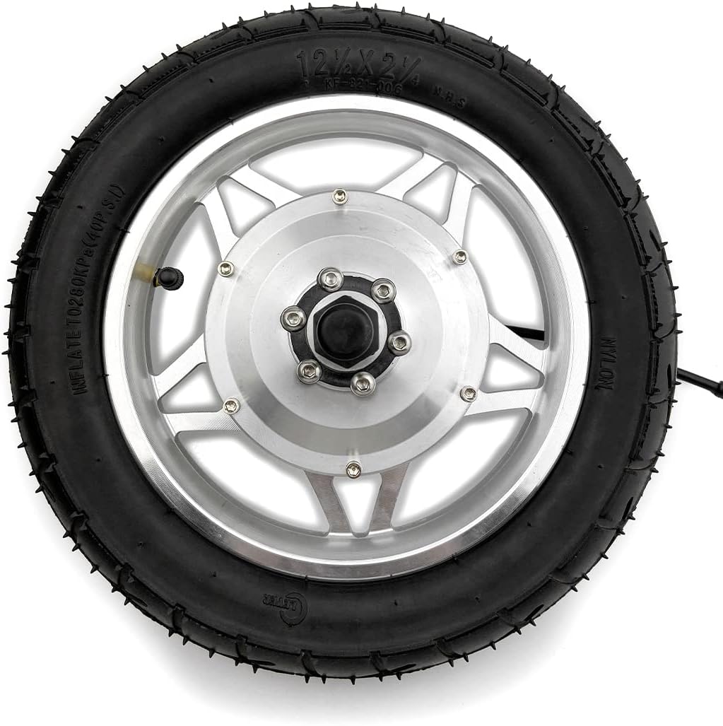 24V 36V 250W 12 Inch Bike Motor Wheel with Tire for Mini Bicycle Front Wheel Silver can Reverse