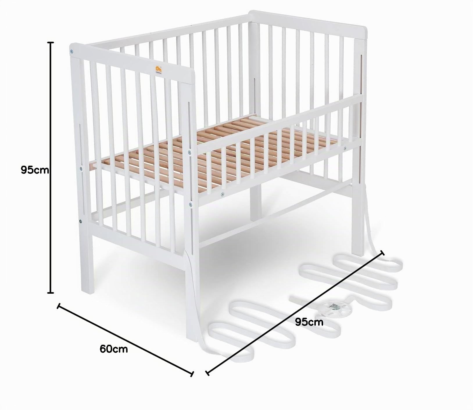 FabiMax Baby Beistellbett für Boxspringbett, TÜV geprüft 2022, Buche massiv weiß, inkl. Matratze Classic