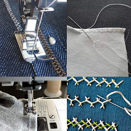 4 unidades (3000 yardas cada una) de hilo de costura fuerte y duradero de poliéster para ropa, accesorios y suministros de costura (2 blancos y 2 negros) miniatura 6
