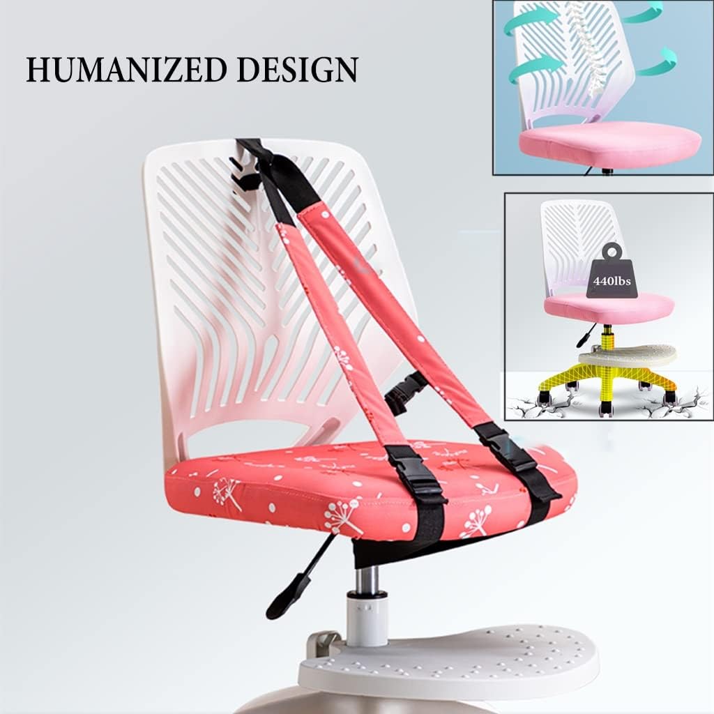 Kids Desk Chair with Wheels Mesh Office Chair Writing Task Chair for Teens Boys Girls 360 Rolling Wheels Fabric Soft Pad Seat, Height Adjustable, Locking Casters (Color : Blue A)