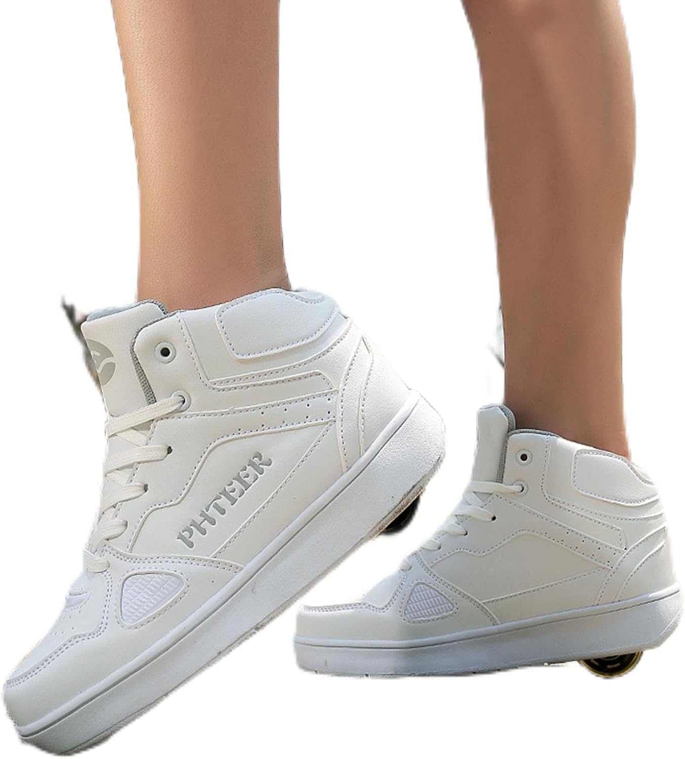 Zapatillas de skate para niños y niñas con una rueda retráctil azul, tenis de deporte talla 33