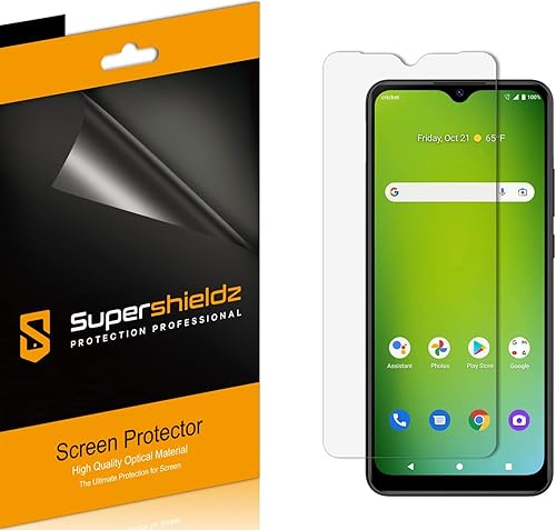 Supershieldz Protector de pantalla diseñado para ATT Motivate Max y Cricket Ovation 3 protector de pantalla transparente de alta definición PET