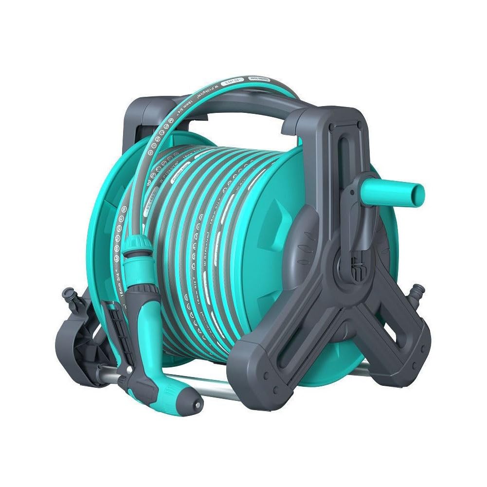 Carro portamanguera, Carro portamanguera para riego doméstico, Carrete portamanguera de jardín, Soporte portamanguera de Pared, Azul, Juego de 5m-60m (Size : New Set of 5 Metre Tubes)