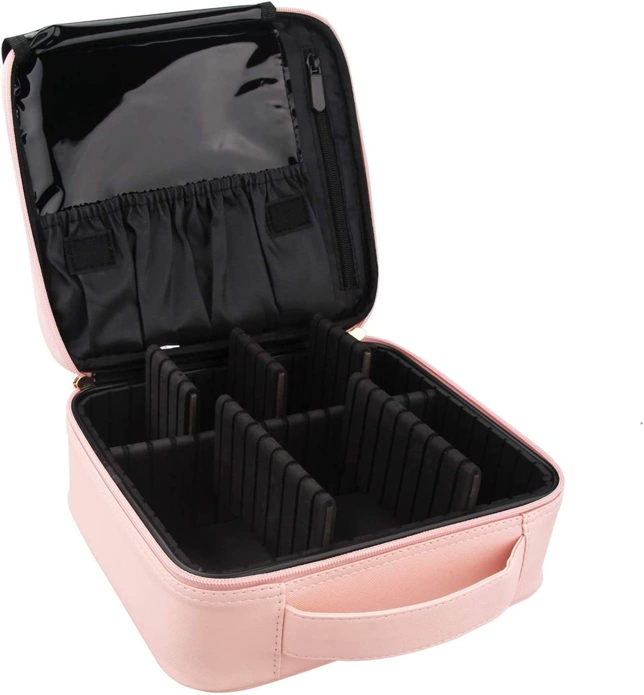 ANBOWEI Neceser de Maquillaje Profesional, Bolsa de Maquillaje Grande Mujer, Organizador Maletin Maquillaje Rosa Makeup Bag con Divisiones Extraíbles