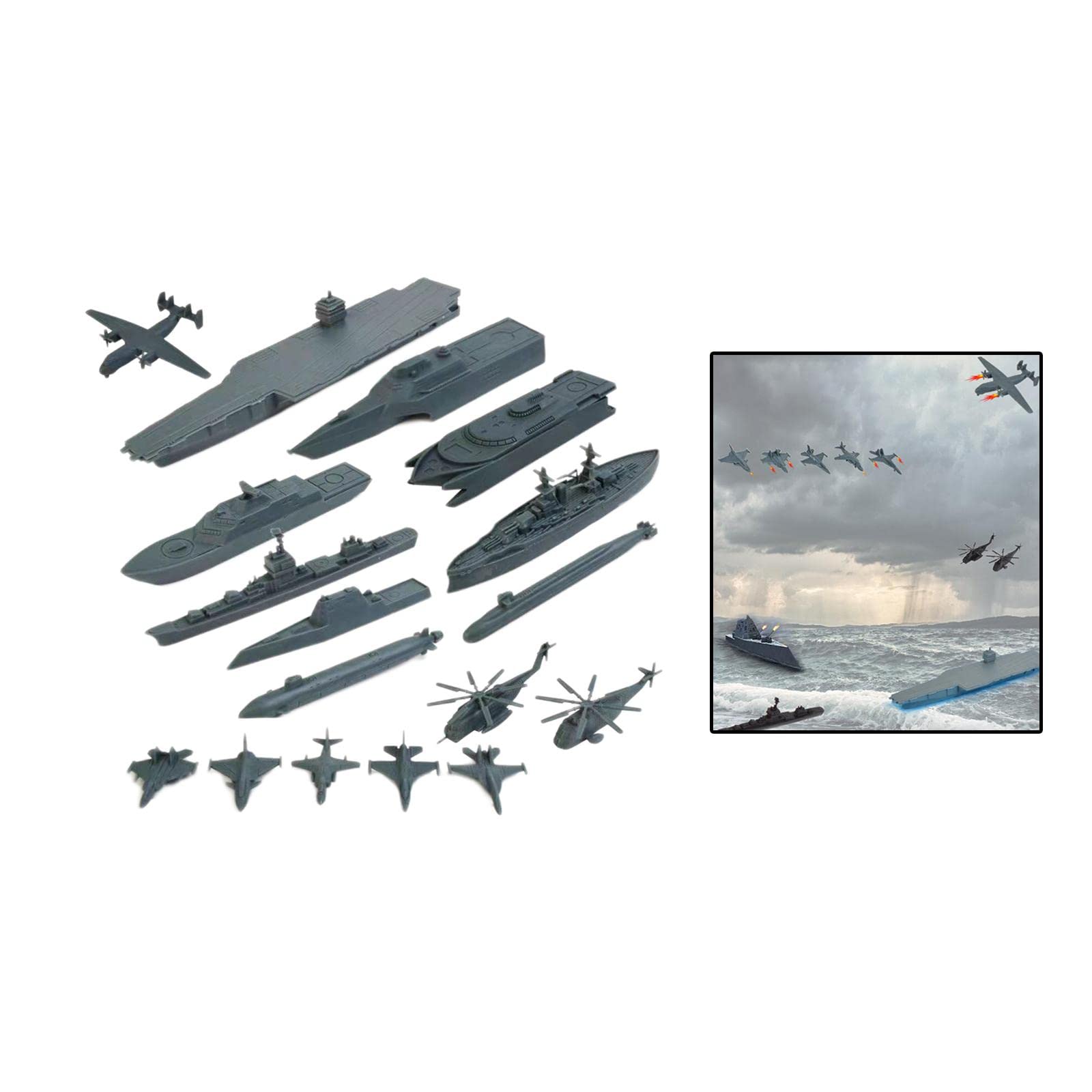 SECRET DESIRE SDR 17 Pieces Naval Ship Building Blocks Fun Gift for 14 Year and up Kids Adult Gray-image-24