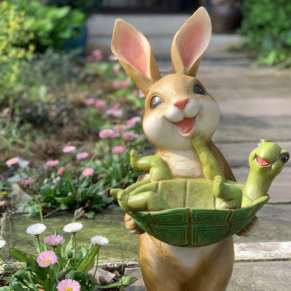 Statua ogrodowa Zewnątrz Sztuczny królik Dekoracja Doniczka Rzemiosło żywiczne Rzeźba zwierząt Roślina doniczkowa, używana na balkon i taras Dekoracje trawnika Ozdoby Dekoracje ogrodowe good