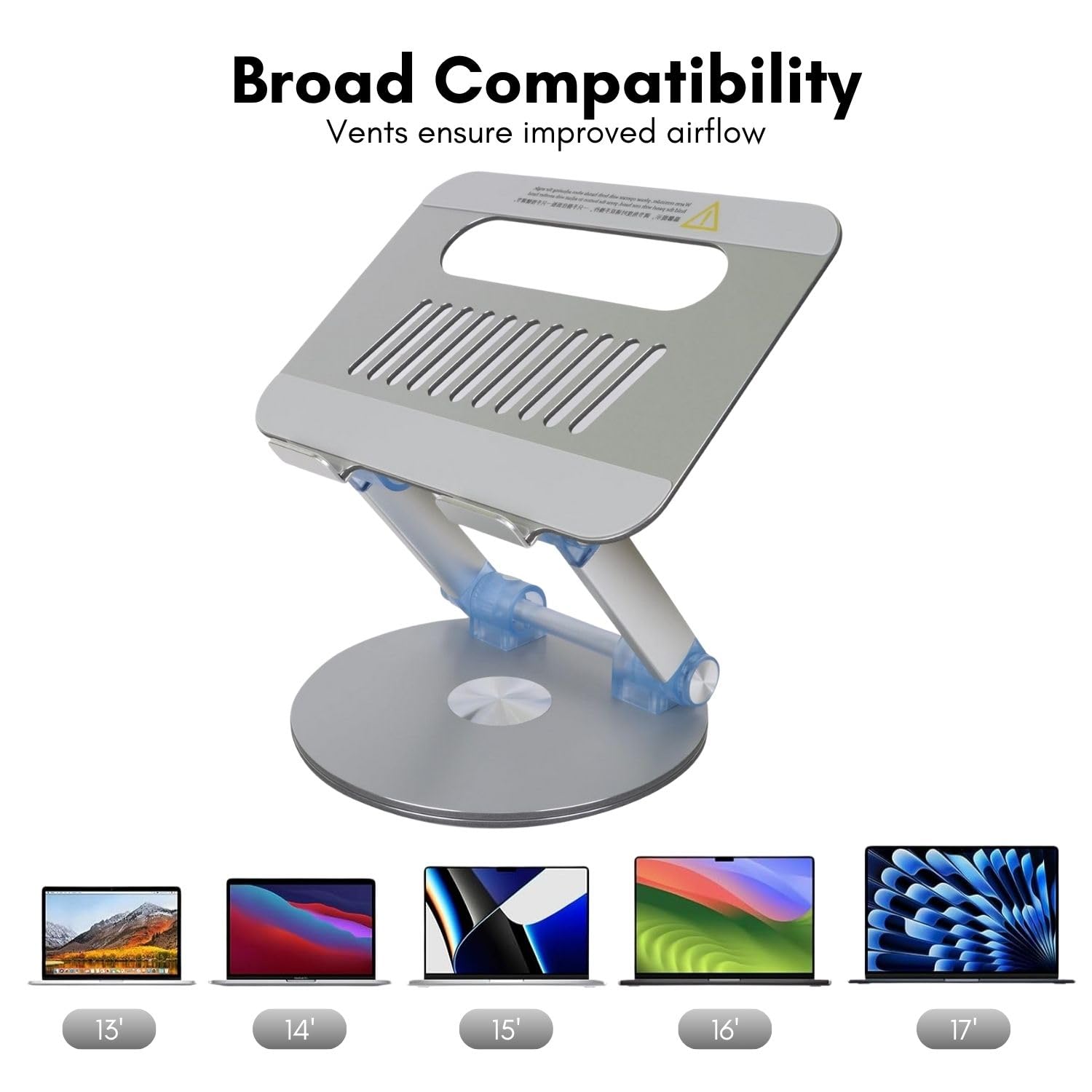 J27 Portable Laptop Stand, Ergonomic Adjustable Alloy Laptop Riser, Foldable Stand, Height Adjustable, Anti-Slip Design, Lightweight, Ideal for Work, Study, and Travel 27