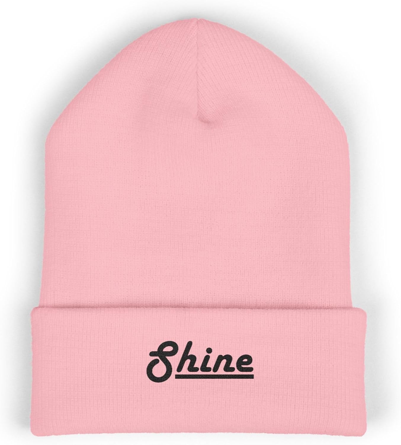 Classic Cuffed Beanie Hat - Shine (1) with Embroidery Message