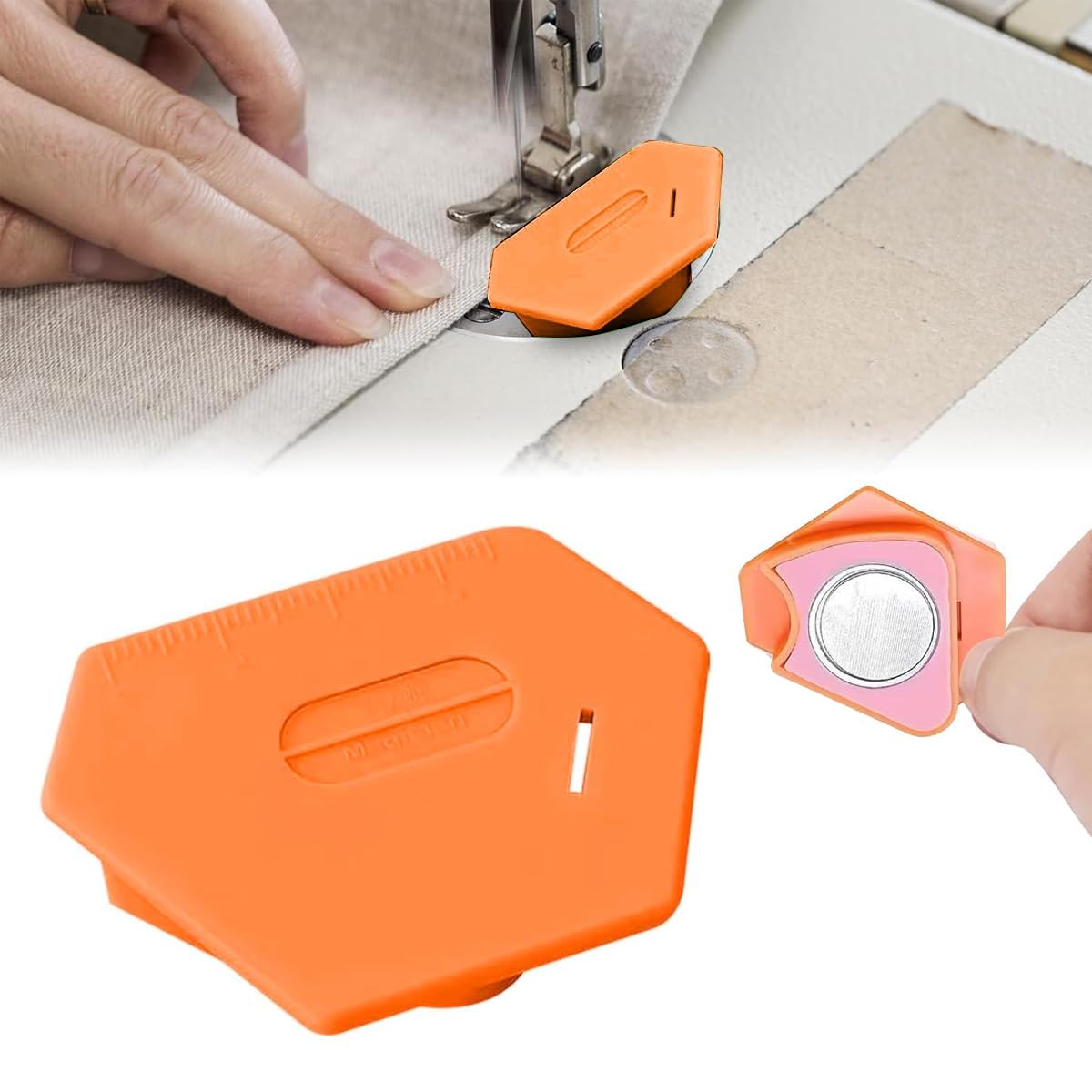 Magnetic Seam Guide for Sewing Machine, New Upgraded Multi-Purpose Hemmer Guide, Hem Guide for Walking Foot Sewing Machine, Multifunctional Ruler with Scale, Stitch Positioner Locator Tool-image-16