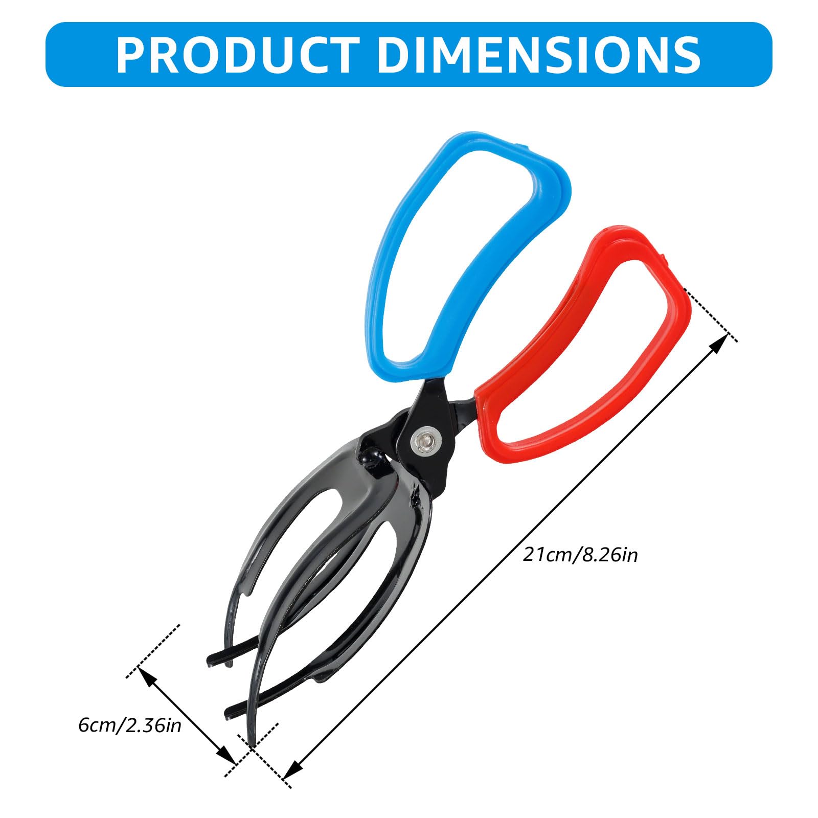 YLMFTNU 2Pcs Claw Fish Gripper, Metal Fishing Gripper Plier, Portable 2 Claw Fish Hand Control Grabber 3 Claw Fish Catch Clamp, Fish Control Forceps for Freshwater Saltwater Fish (3+2Claw)