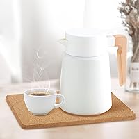 Vista 47 de Cork Hot Pads for Kitchen,4 Pack High Density Thick CorkTrivets for Hot Dishes 8" Heat Resistant Large Cork-Coasters Placemats for Table, Kitchen