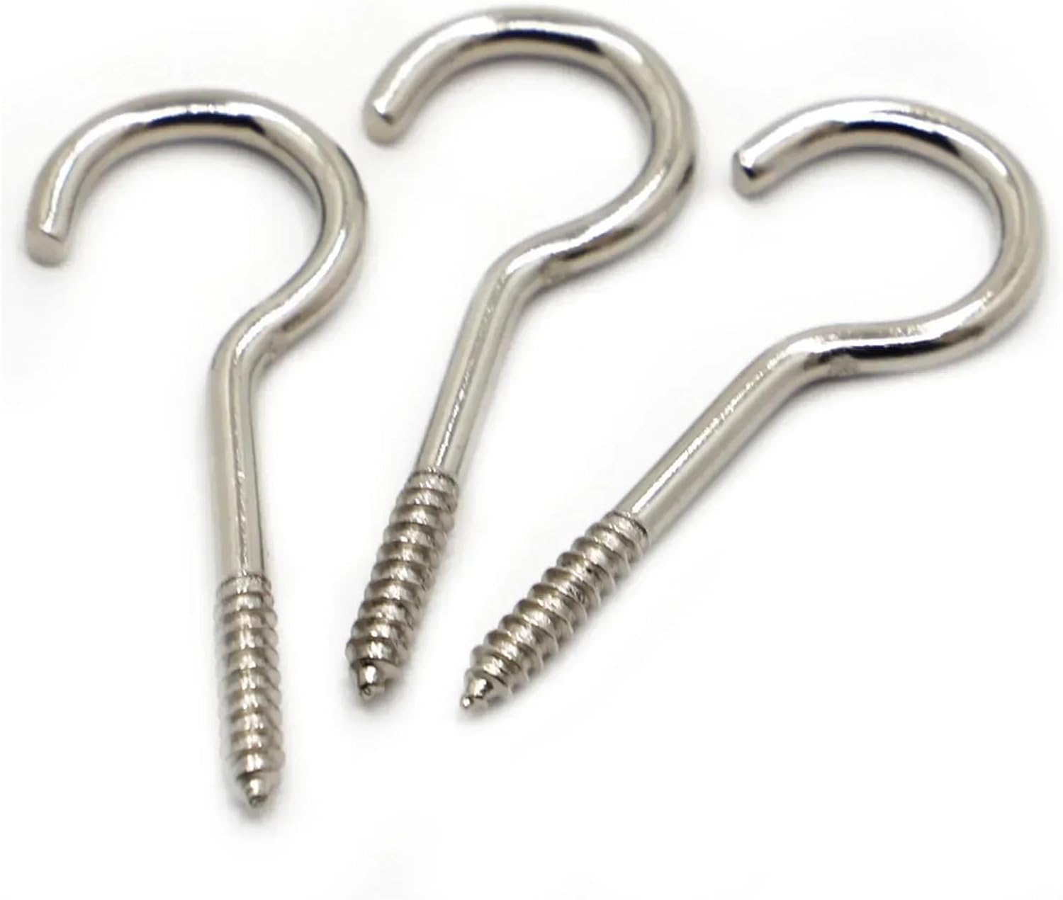 Eye Hooks Screw 400pc Nickel Plated Steel Light Hook Ring Question Mark Hooks Sheep Eye Hook Screws(No.14)
