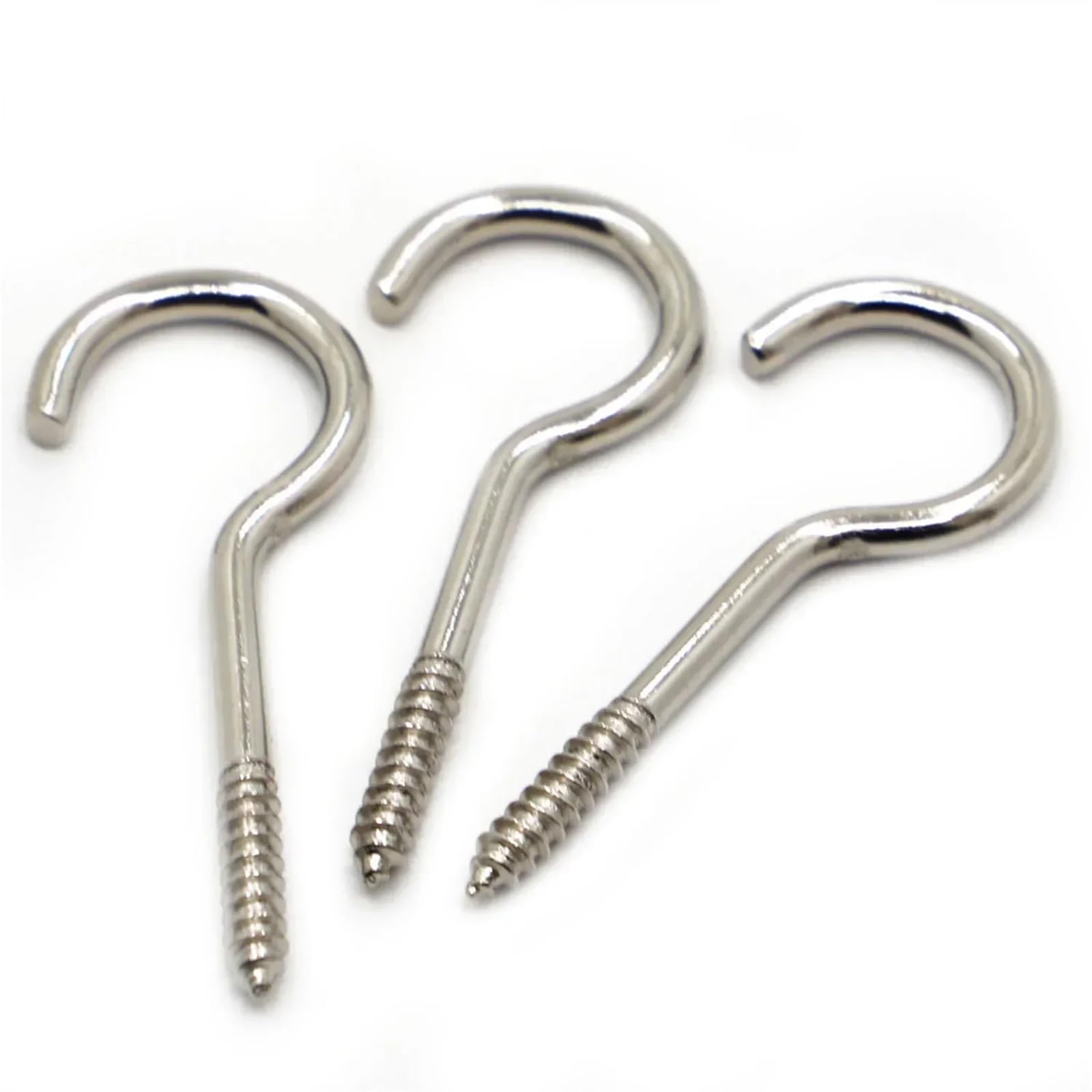 Crochets à visser, Lot de 100 vis à œil en acier nickelé, plusieurs tailles, for intérieur et extérieur(12#)
