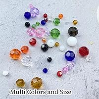 Vista 4 de 550 cuentas redondas de cristal de 0.118, 0.115, 0.236, 0.315 y 0.315 pulgadas, cuentas espaciadoras redondas facetadas para hacer joyas, pulseras