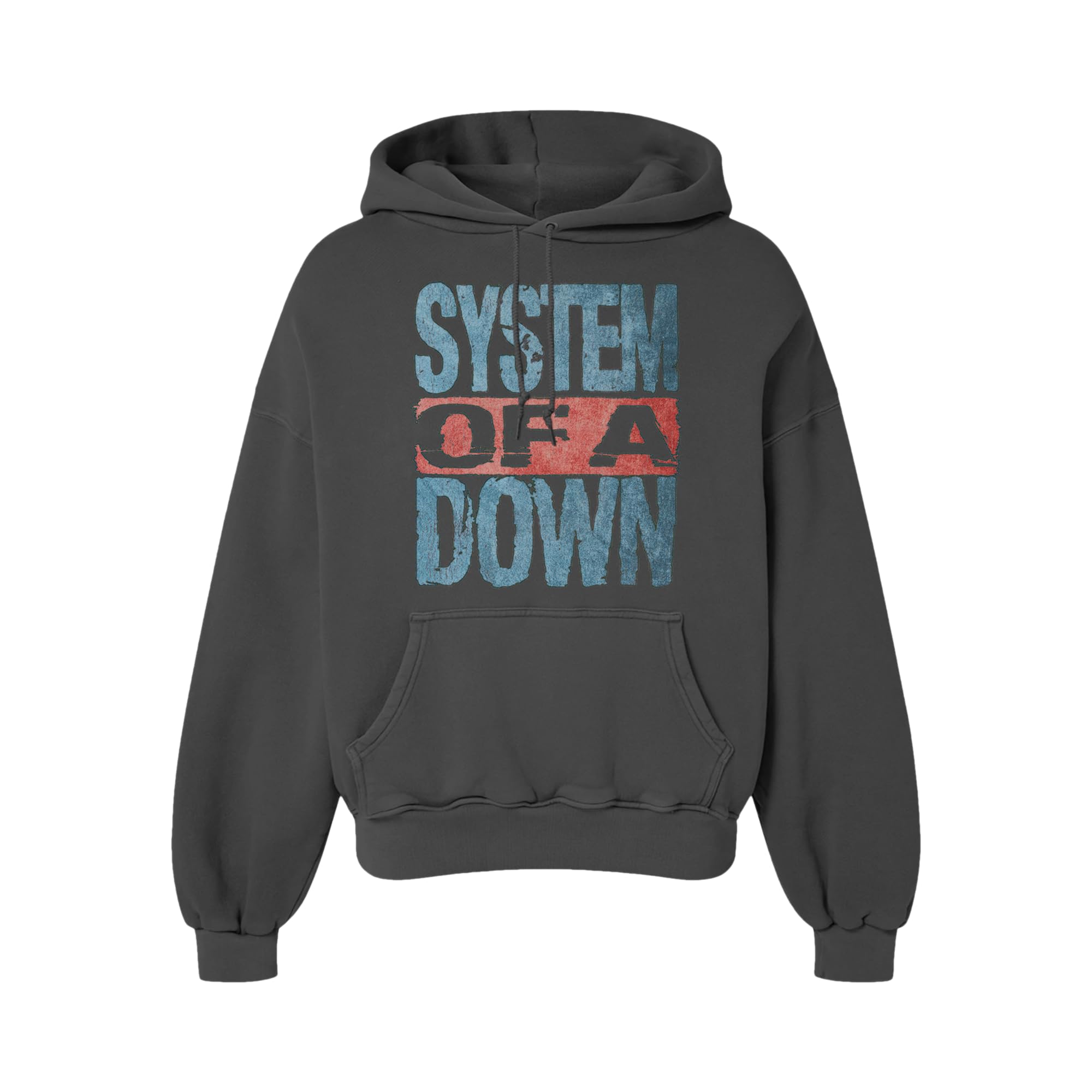 System of a Down unisex-adult System of a Down Stacked Logo Hoodie, Charcoal, L