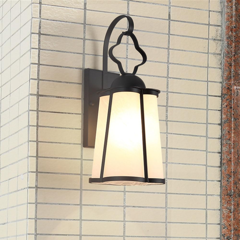 XANAYXWJ Lampada da Parete retrò Impermeabile Corpo Leggero in Ferro battuto per Esterni in Metallo E27 Magazzino Industriale Balcone Patio Porta Sconce Lanterna Apparecchio di Illuminazione per