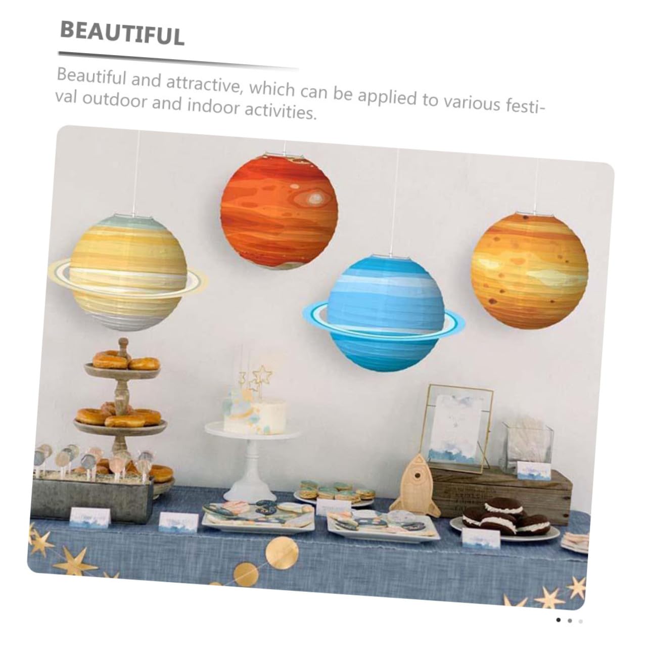 8 Stück Papierlaternen Weltraum Planeten aus Papier Sonnensystem Dekoration für Party Kindergeburtstag Babyparty