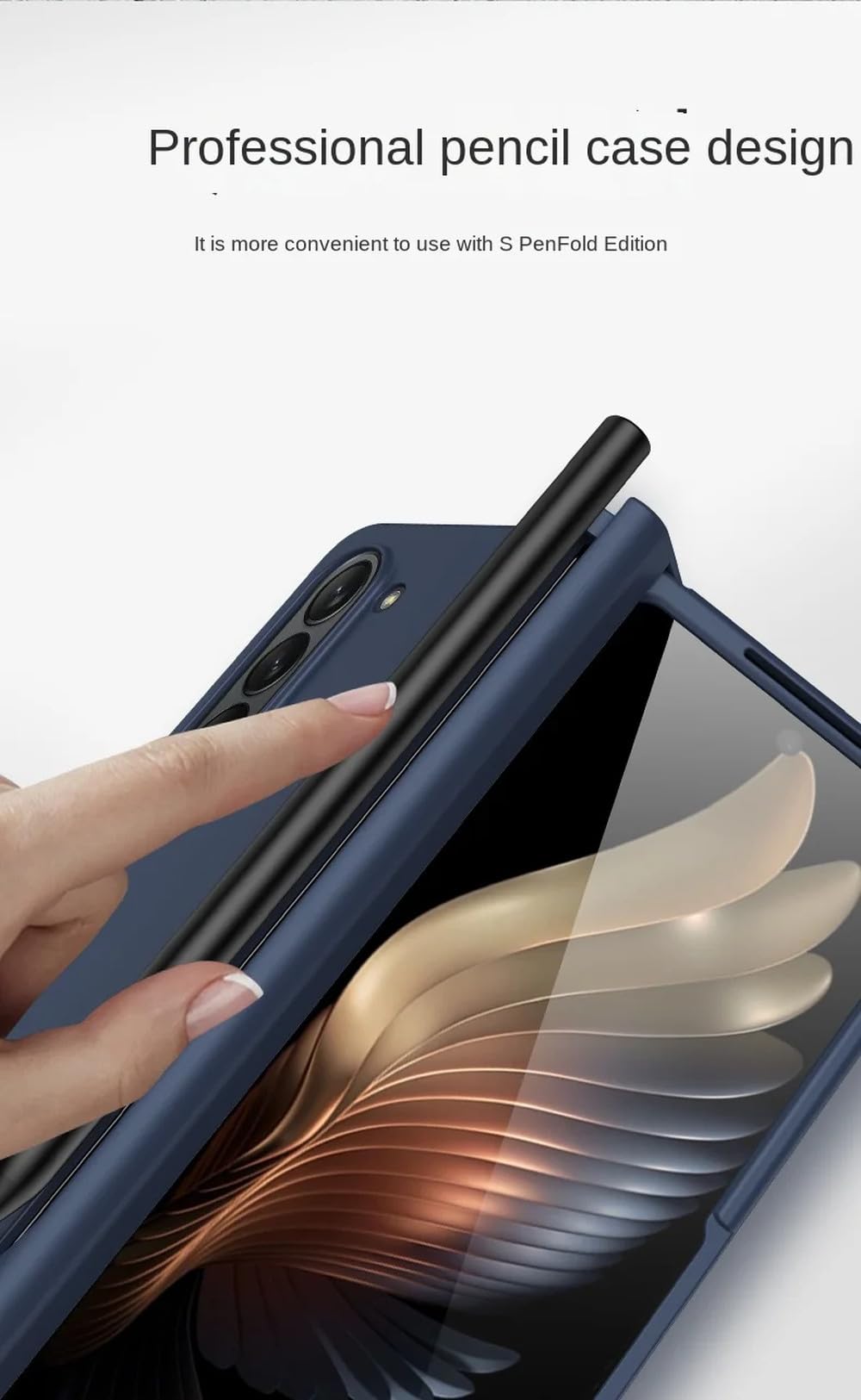 Carcasa de plástico para teléfono Samsung Galaxy Z Fold 6 5 4 3 Fold6 Fold5 Fold4 Fold3 con Cubierta Protectora de bisagra con Ranura para bolígrafo, Transparente, para Galaxy Z Fold5