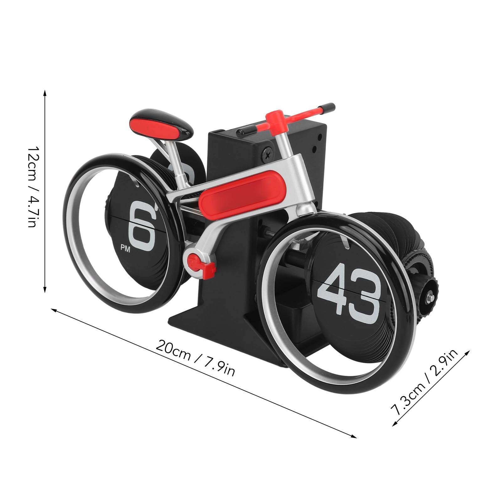 Asixxsix Zegar z klapką rowerową, Mechaniczny Zegar z automatyczną klapką do Automatycznego Przewracania Stron, na Biurko w Stylu Retro z łatwymi do Odczytania Liczbami Stress Relief Wystroju