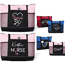 Personalized Multi-Design Nurse Tote Bags for Women - Custom Name Nurse Gifts - RN & CNA Medical Bags