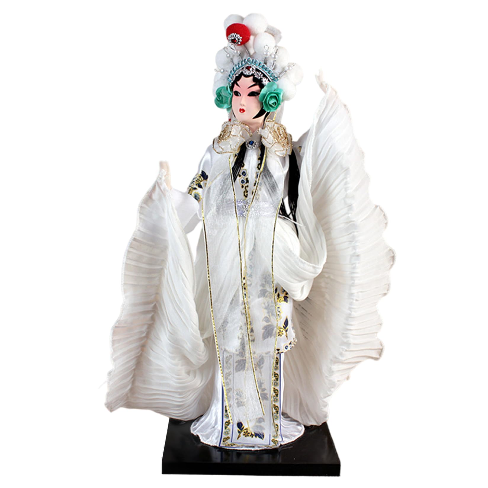 Jorzer White China Doll Traditional Opera-Themed Porcelain Doll In Attire & Intricate Headpiece Collectible Figures For Cultural Art Collectors, 12.6X5.5in