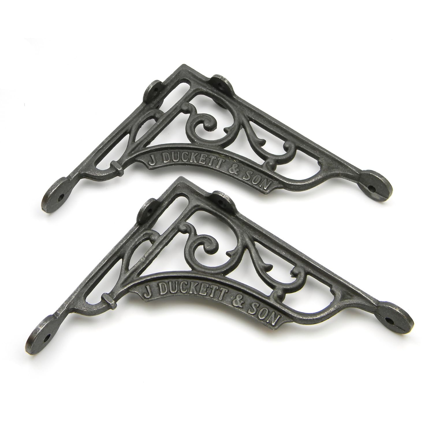 IRONMONGERY WORLD® 7" Pair of J Duckett Antique Vintage CAST Iron Shelf Bracket Sink Toilet Cistern