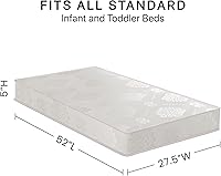 Vista 3 de Beautyrest Beginnings Black Brilliant Sun - Colchón prémium de 2 etapas para cuna y niños pequeños con espuma de soja a base de plantas y espuma