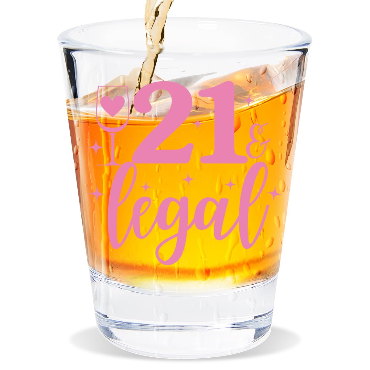 21st Birthday Gifts for Her, Happy 21st Birthday Gifts Women, 2004 Birthday Gifts for 21 Year Old Women, 2004 Happy 21st Birthday Shot Glass, 21th and Legal Shot Glasses, Celebrate Turning Twenty-One