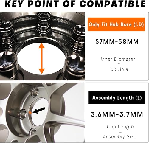 Miniatura 2 de Tapones centrales de rueda de 2.539 in 2.52 pulgadas para 1LB74TRMAB 1LB74DX8AB 1LB74TRMAA BR3Z-1130-B Tapacubos centrales de rueda  Paquete de 4
