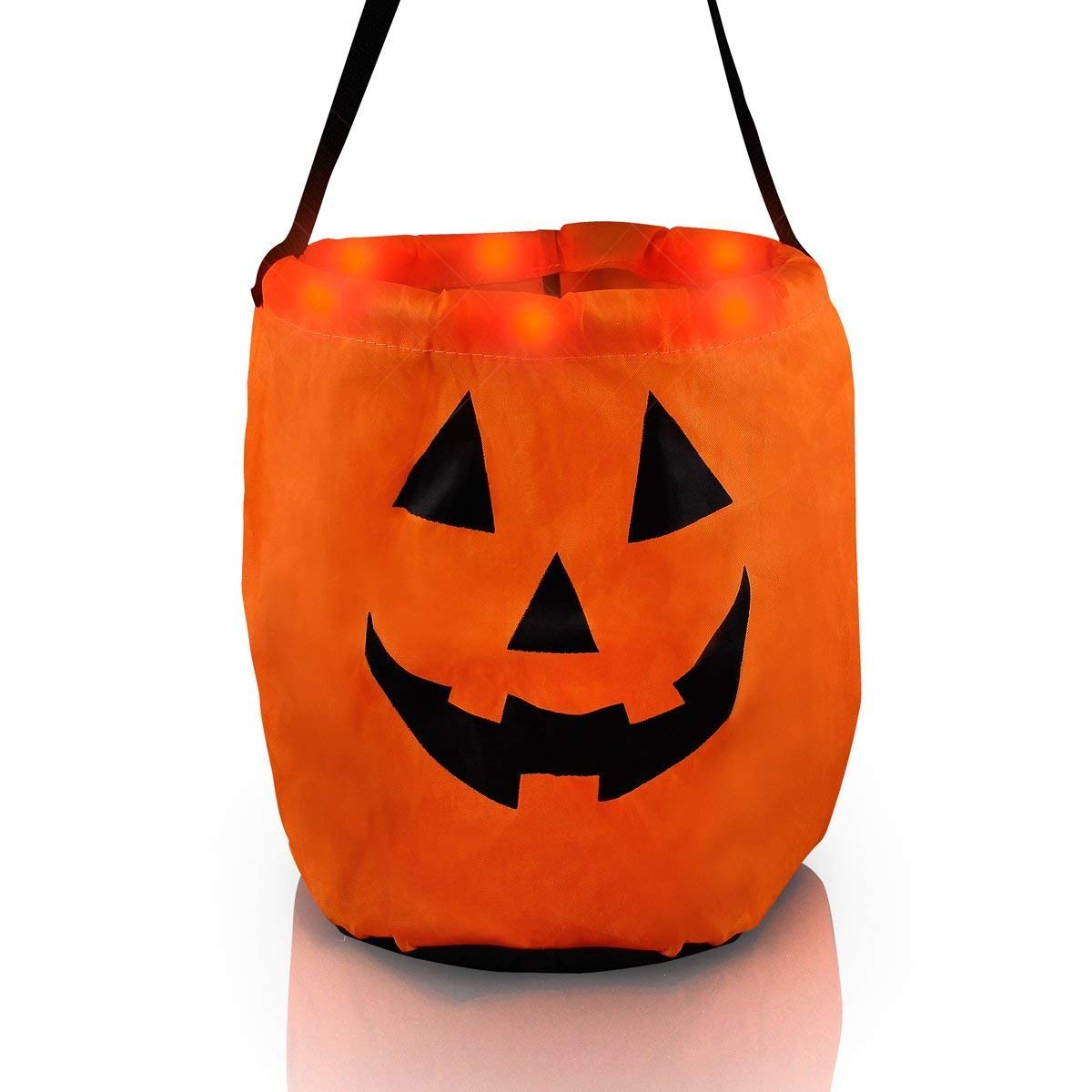 The Electric Mammoth LED Light Up Pumpkin or Ghost Trick-Or-Treat Candy Bag for Halloween