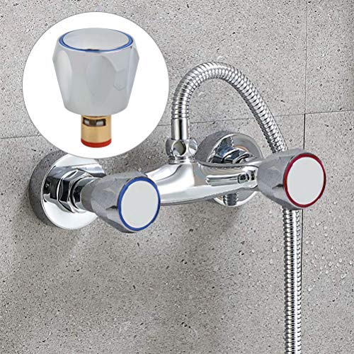 JAOMON Wasserhahn Griff Ersatz Standard Hot & Cold Tap Ventiloberteil rot und blau Top paarweise Griff wasserhahn doppelte Metall Armaturenbauteile Ventil-Oberteil Waschtischarmaturen 2*Spule 2*Griff - Image 7
