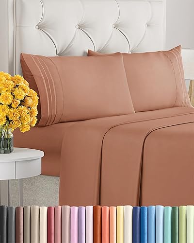 Miniatura 105 de Juego de sábanas de 4 piezas de tamaño matrimonial, sábanas extrasuaves, transpirables y refrescantes, sábanas duraderas de lujo para mujeres