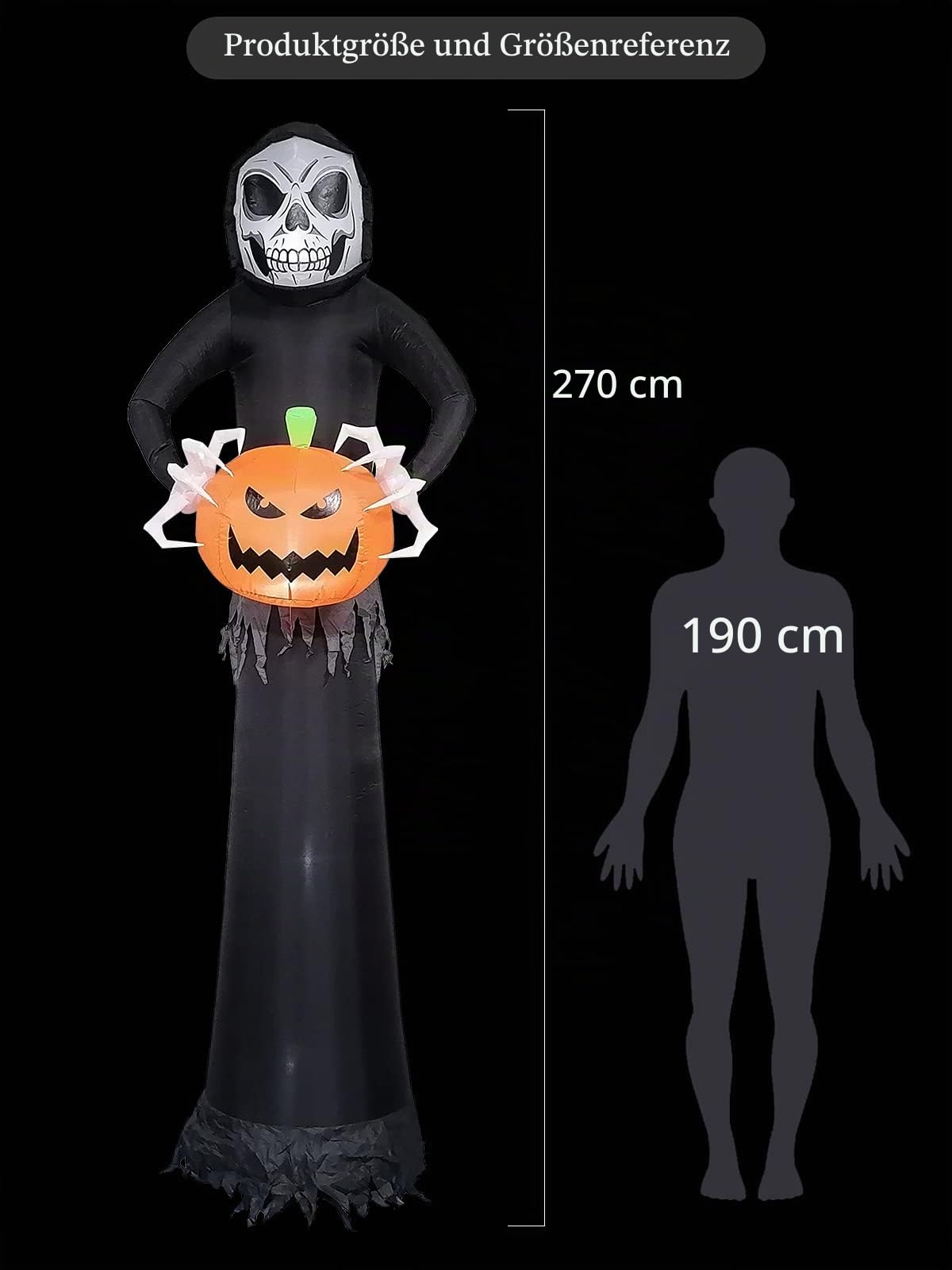 EBANKU 8.8Ft Halloween Aufblasbar Dekoration,Riesige Halloween Geist