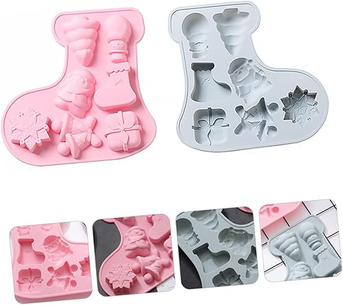 Miniatura 6 de NOLITOY Molde de Navidad de silicona para hornear árbol de Navidad, molde de silicona para manualidades, pasta de goma de mascar, decoración de