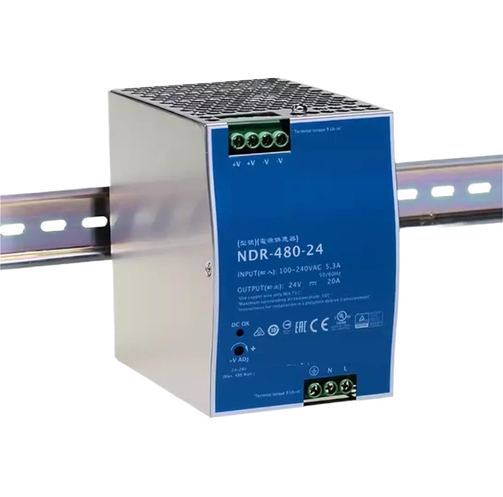 MGIMGFKZD 1pcs Power Supply NDR-480 NDR-480-24 24V NDR-480-48 48V 480W Single Output Industrial DIN Rail(NDR-480-48)