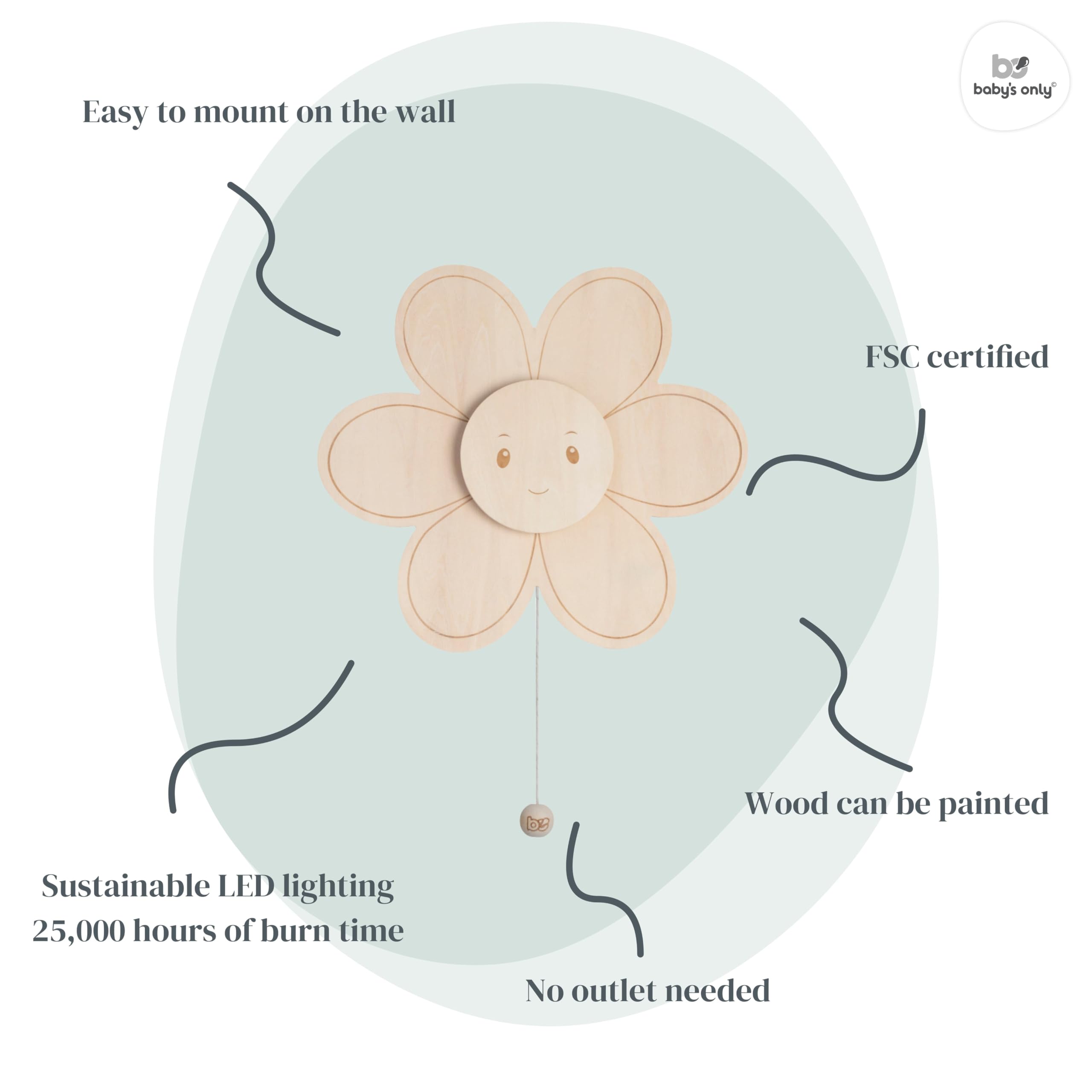 Baby's Only - Wall lamp Flower Wonder - Brown - 27x30 cm - Image 2