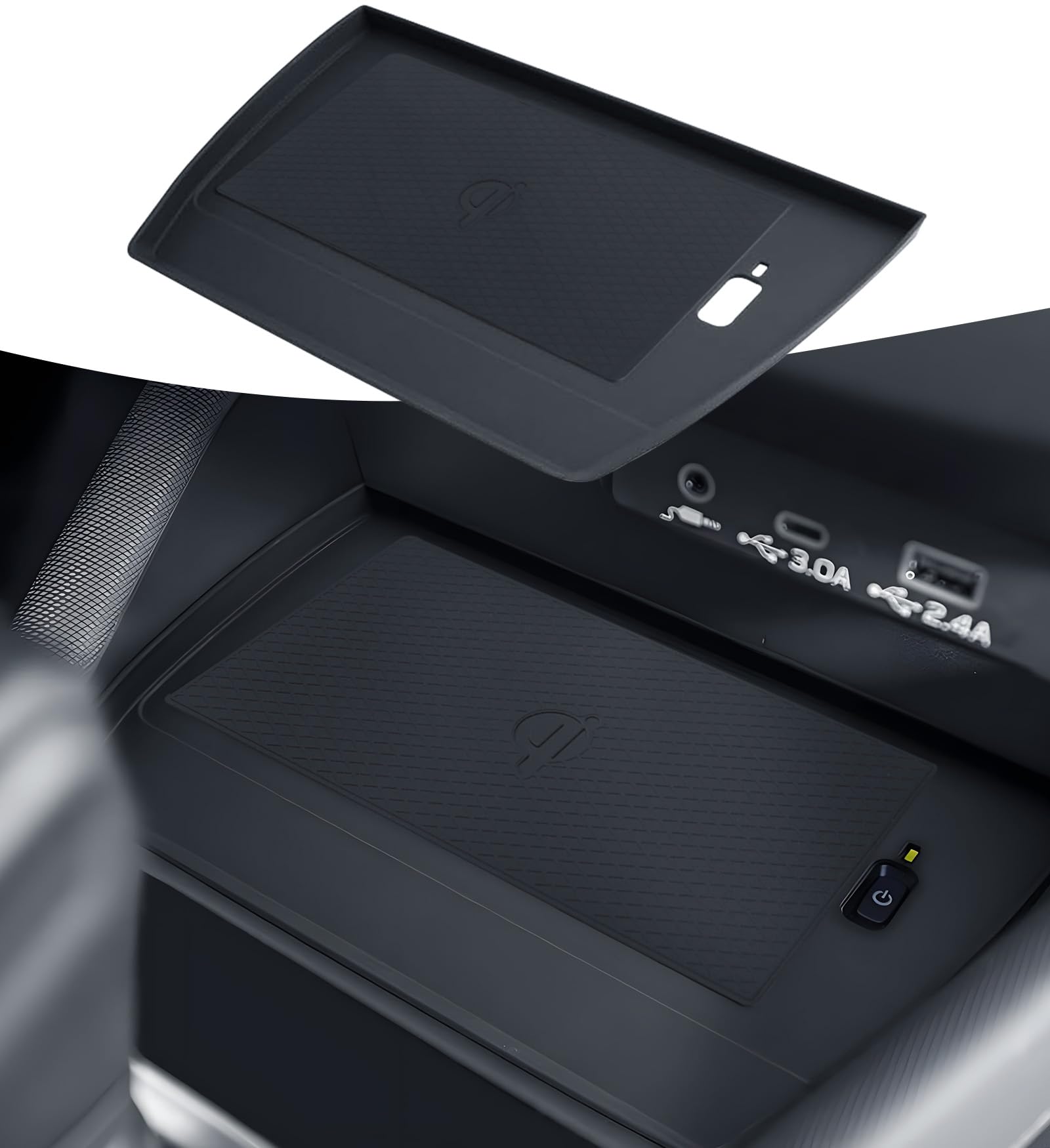 Katorn Upgraded Anti-Slip Texture Wireless Charging Protective Mats for Subaru Forester 2026 2025 Base Premium Sport Limited Touring, Center Console