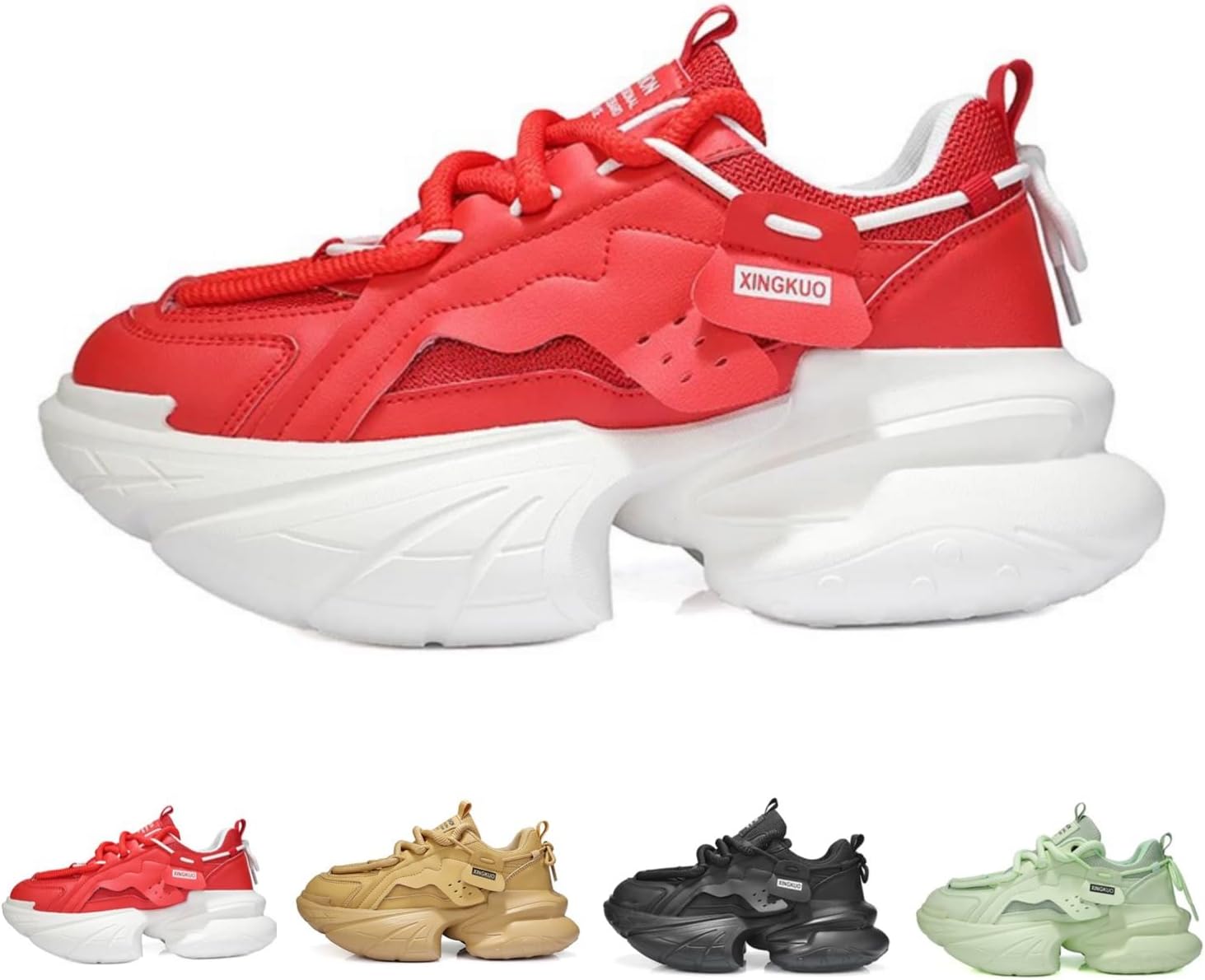 Men's Y2K Trendy Fashion Sneakers Chunky Platform with Breathable Mesh Streetwear Casual Walking Outdoor Shoes for Men Women