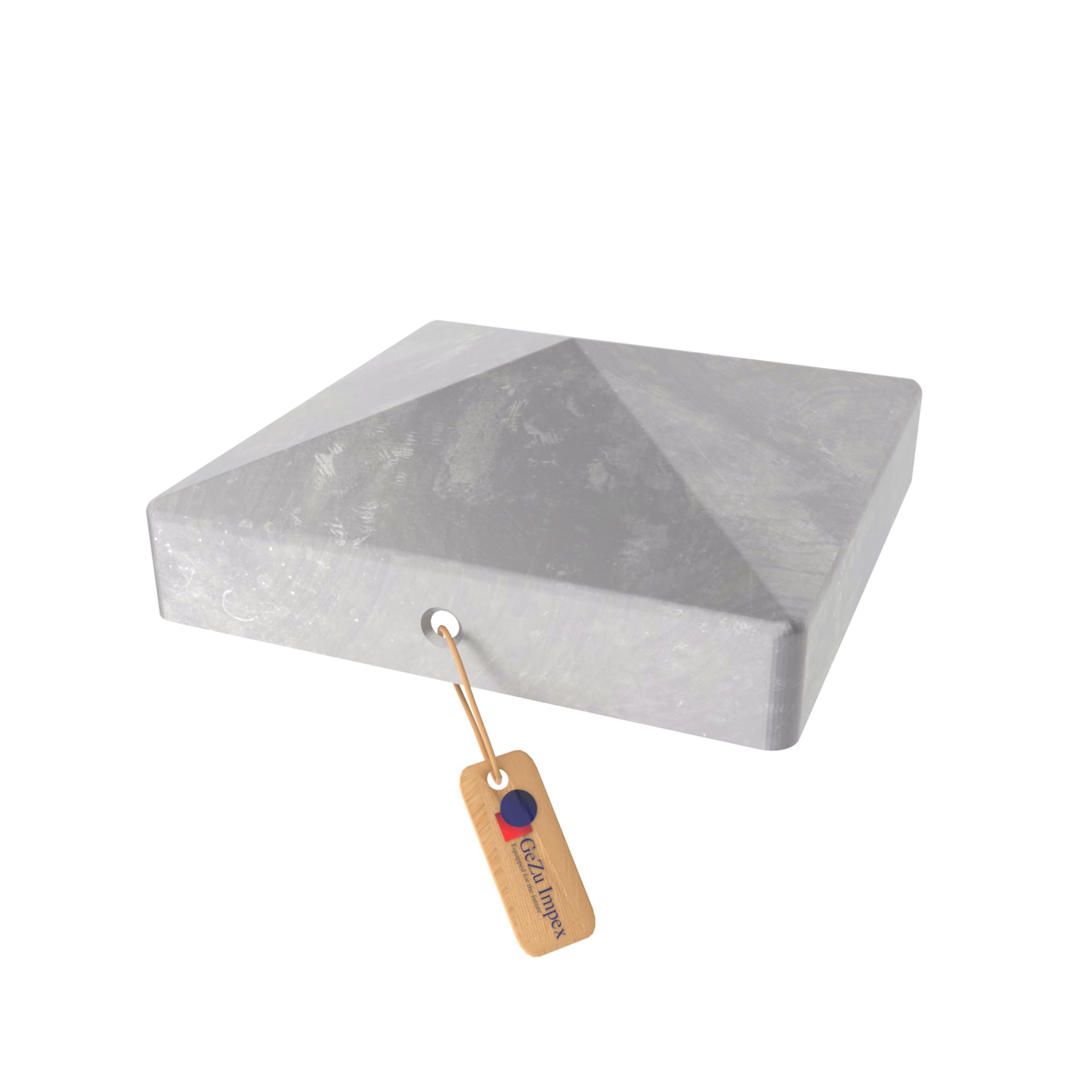 GeZu Impex Post Cap 91 x 91 mm Hot Dip Galvanised Set of 4 Pyramid Square Fence Post top caps Metal