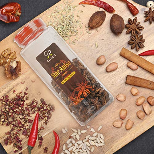 Soeos Star Anise Seeds 6oz (170g), Non-GMO Verified, Great for Baking and Tea, Anis Estrella, Whole Chinese Star Anise Pods, Dried Anise Star Spice