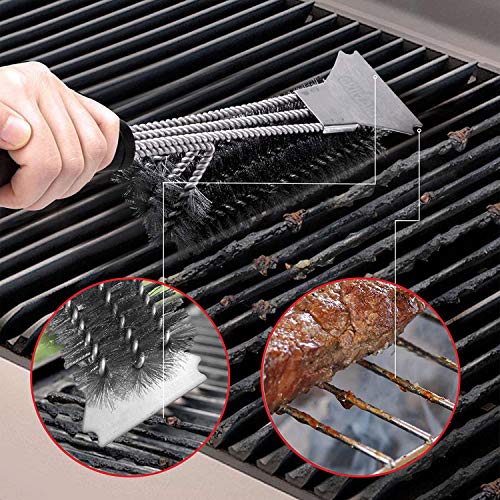 Grillers Grill Brush and Scraper. Best BBQ Cleaner. Perfect Tools for All Grill Types, Including Weber. Stainless Steel Wire Bristles and Stiff 18 Inch Handle. Ideal Barbecue Accessories - Thumbnail 2