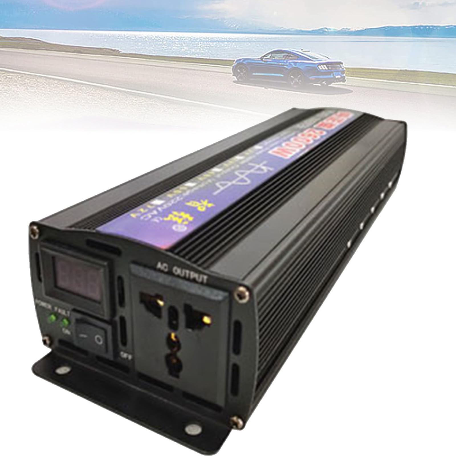 Falownik dużej mocy 1000W - 8000W, Dc 12V 24V 48V 60V na AC 220V, Przetwornica napięcia Przetwornica sinusoidalna z gniazdami i portem USB, Odpowiednia dla pasażerów samochodów,2600W-60Vto220V