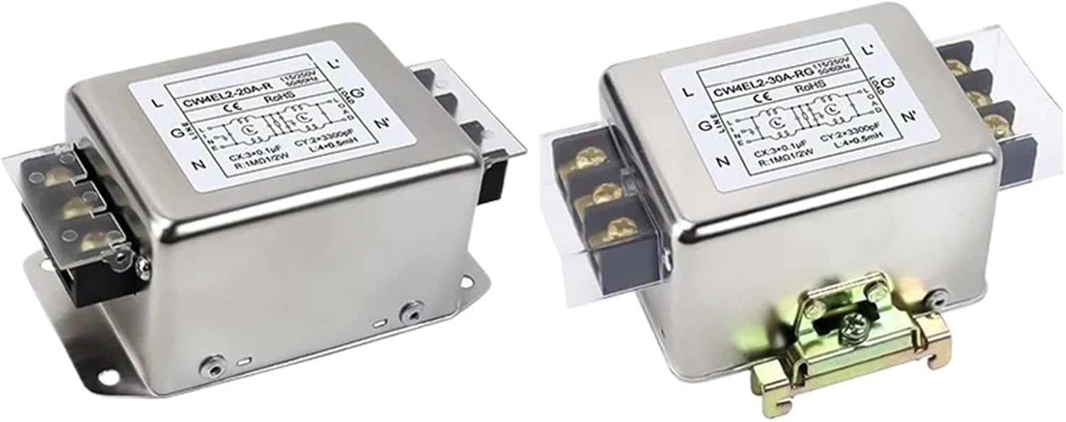 1pc Single-Phase Two-Stage AC Power Filter CW4L2-20A-SR 3A6A10A20A30A Terminal Rail Power Filter Module Circuit Purification EMI int(20A Rail Type)