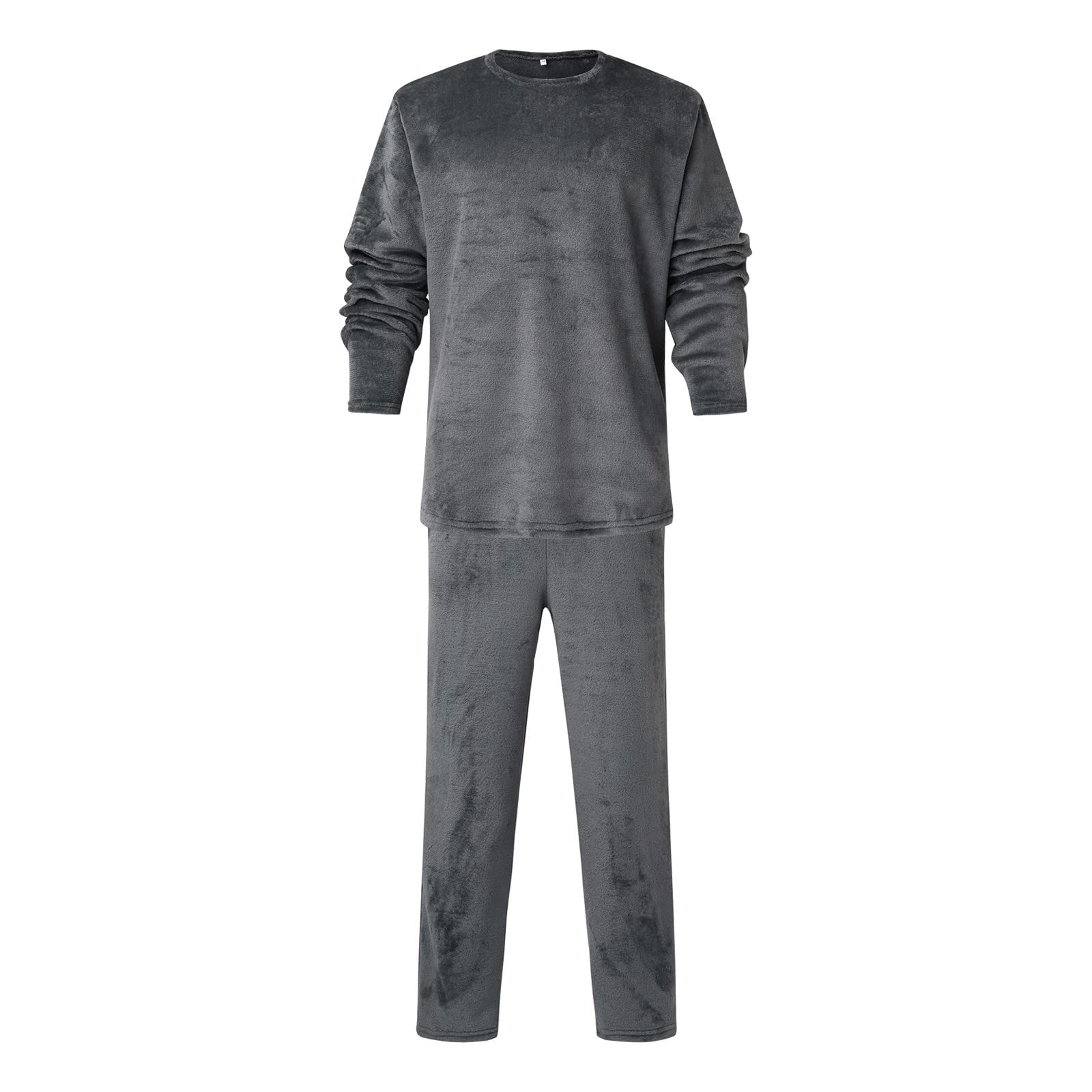 Genérico Conjunto Pijama Largo Algodón Cálido Camisa Pantalones Ocio Servicio Domicilio Dos Piezas Hombre