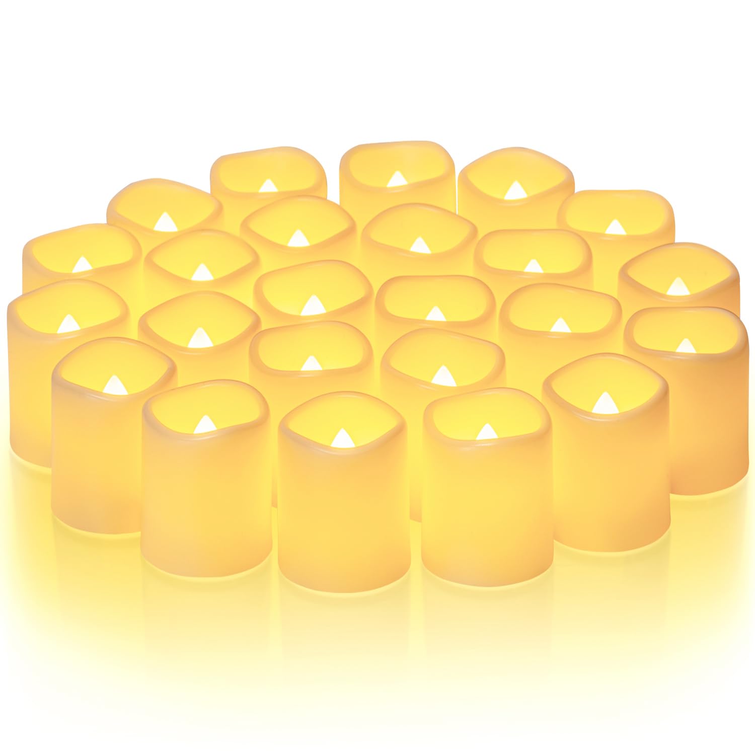Homemory 24Pack Flickering Flameless Votive Candles, 200+Hour Electric