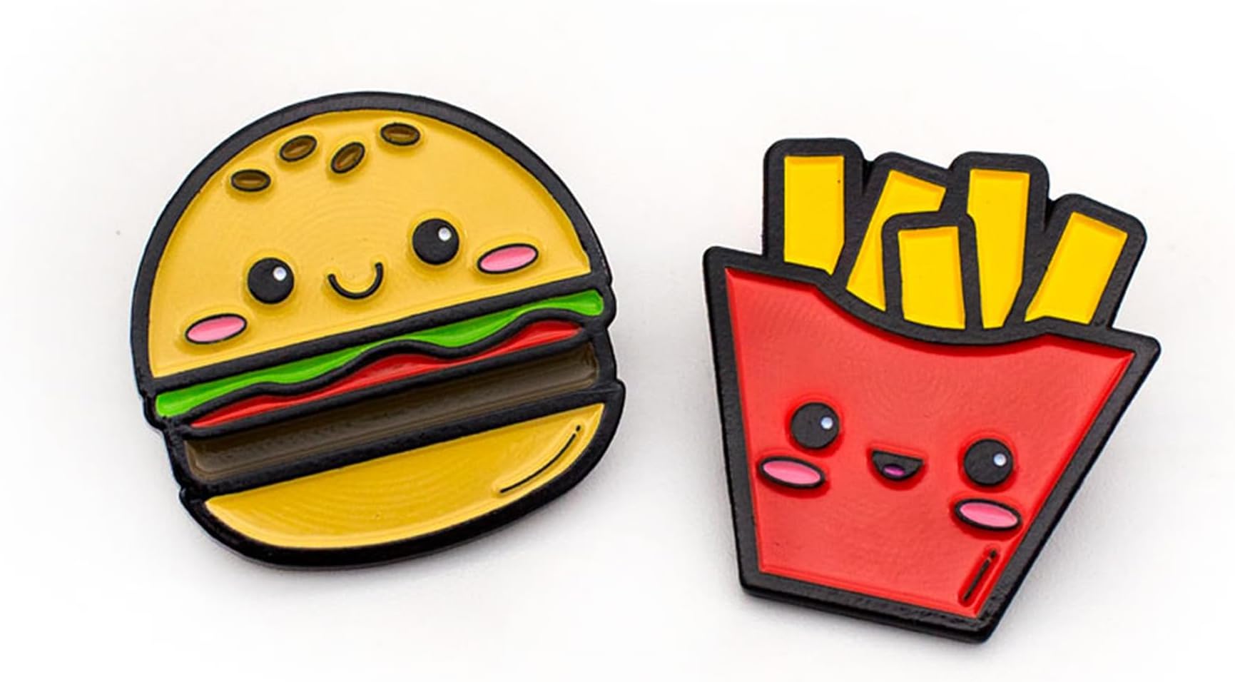 Enamel Pin Set (2 Pins Per Set) for Backpack, Bag, Lapel, Kawaii Button Collector
