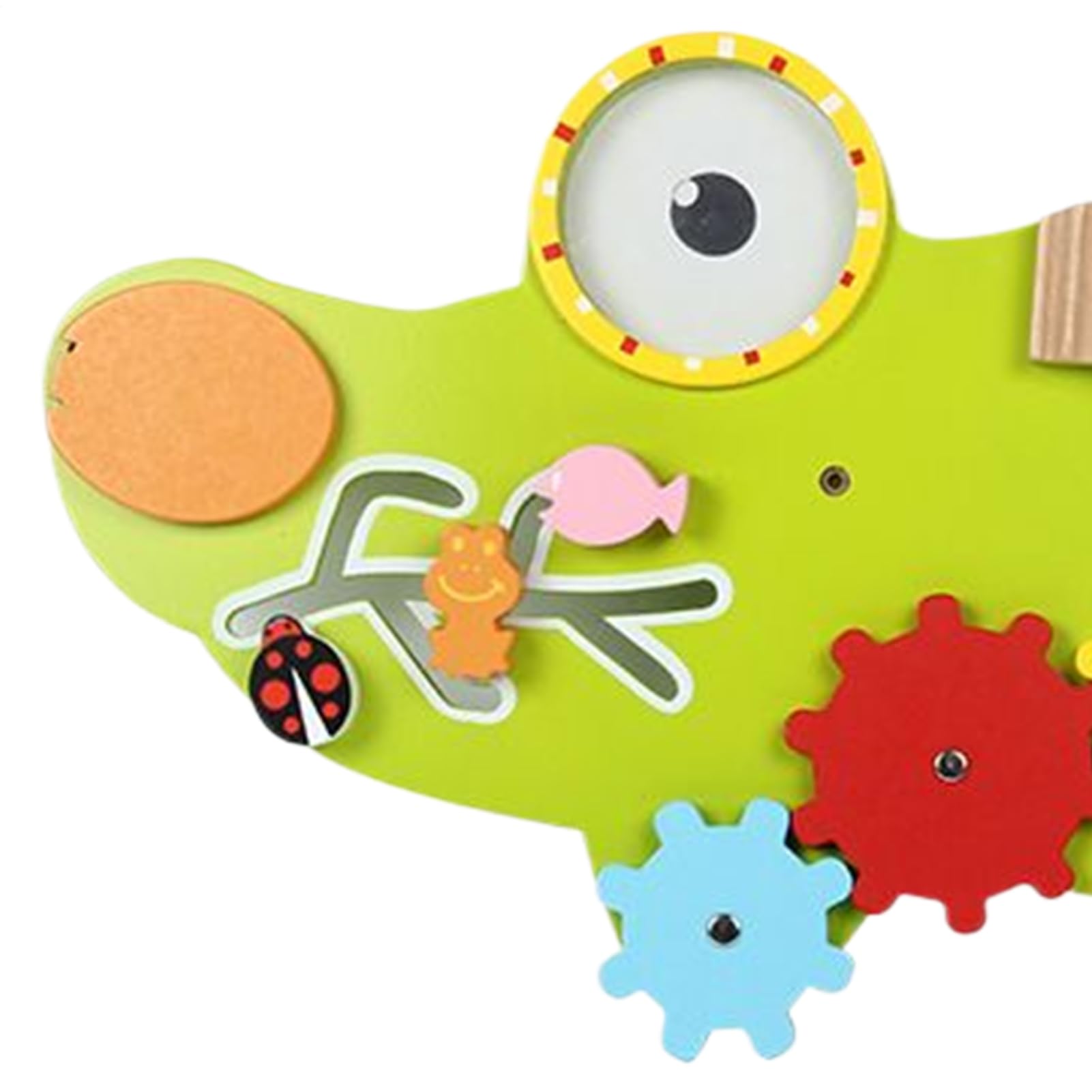 Wall Activity Board - Early Learning Toy | Wooden Dolphin and Crocodile Style Activity Center for Kids Girls Boys, Interactive Educational Wall Panel for Fun and Skill Development